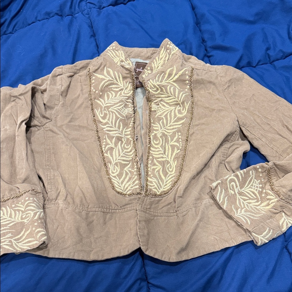 Brown Embroidered Jacket ( Z)